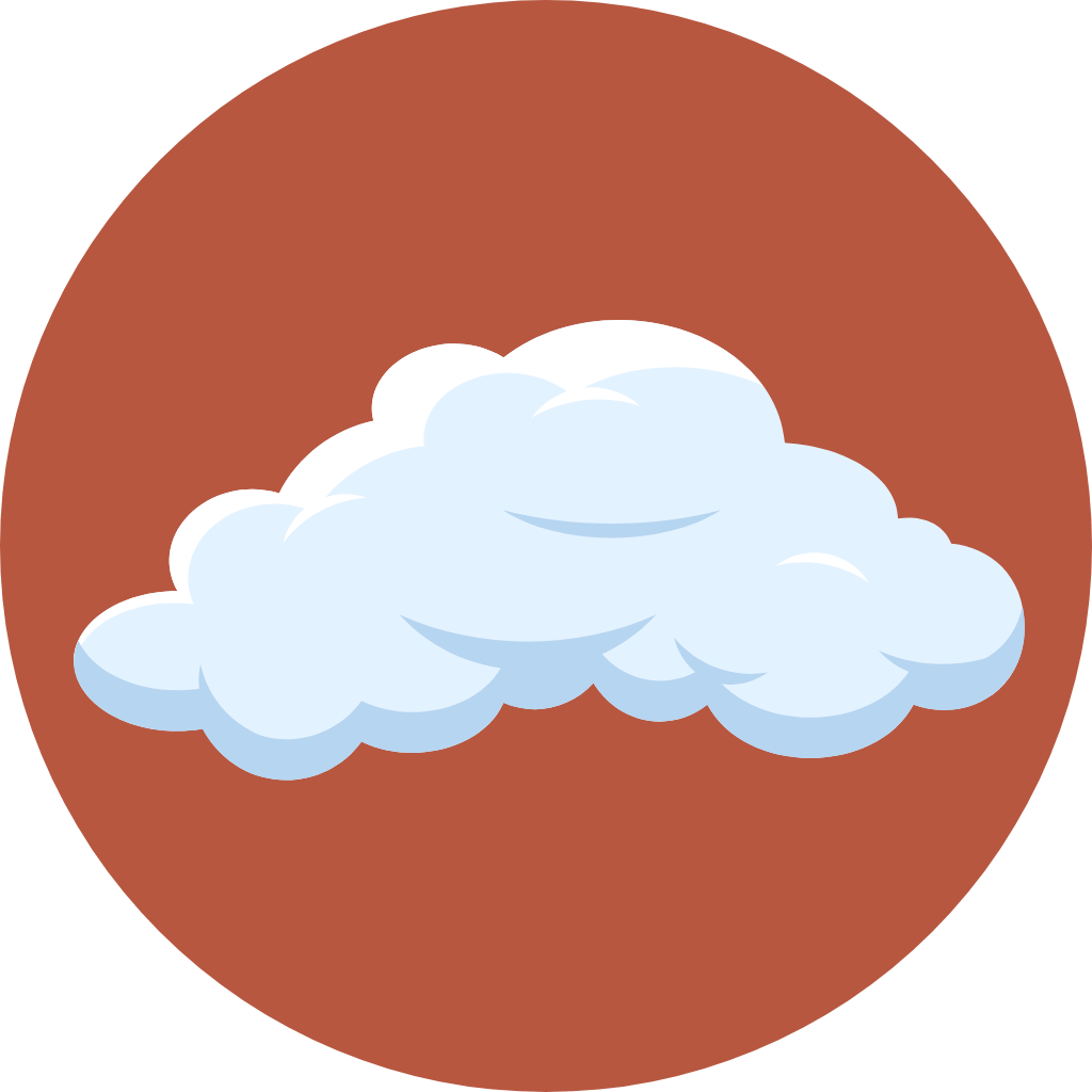 Icon: White cloud on orange background representing air.
