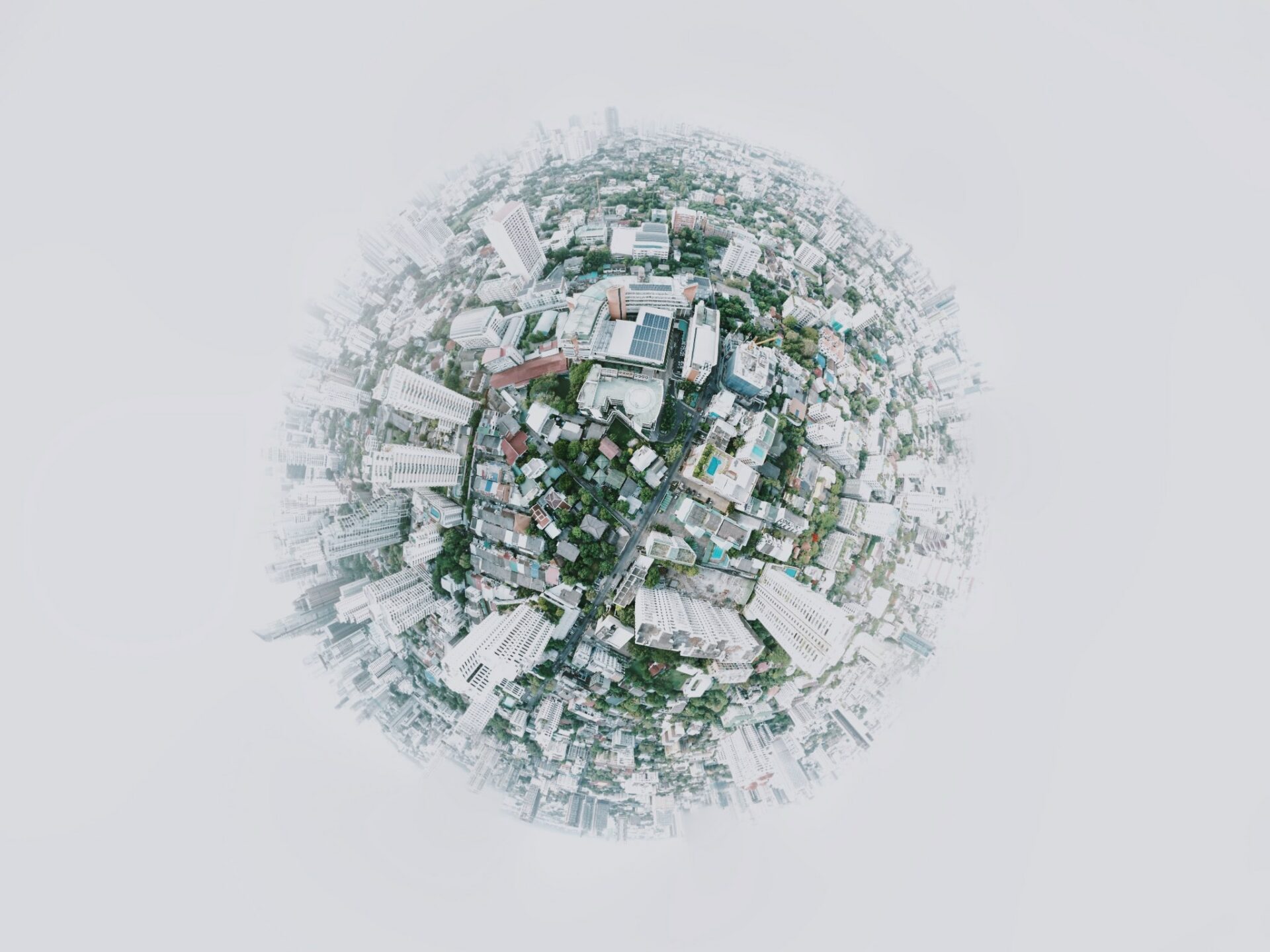 Concept of earth with 3D cities and trees. Representing a sustainable, Zero Waste future