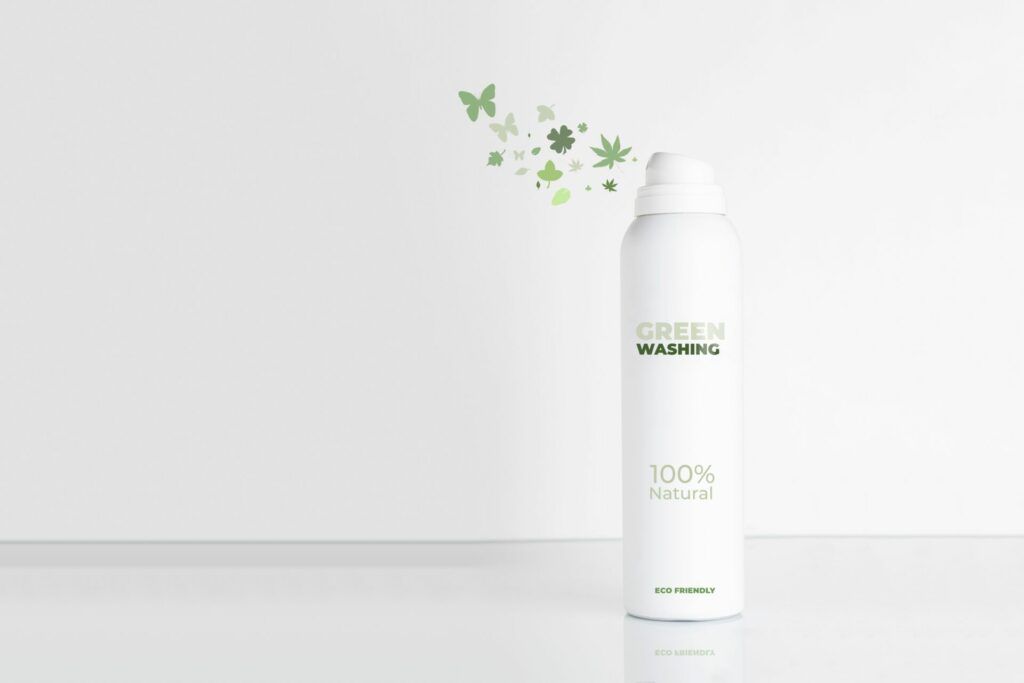 Greenwashing,Concept:,Deodorant,Bottle,Decorated,To,Look,Environmentally,Friendly