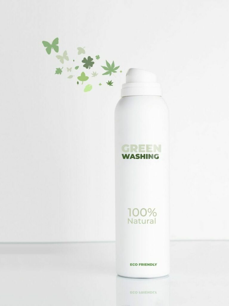 Greenwashing,Concept:,Deodorant,Bottle,Decorated,To,Look,Environmentally,Friendly