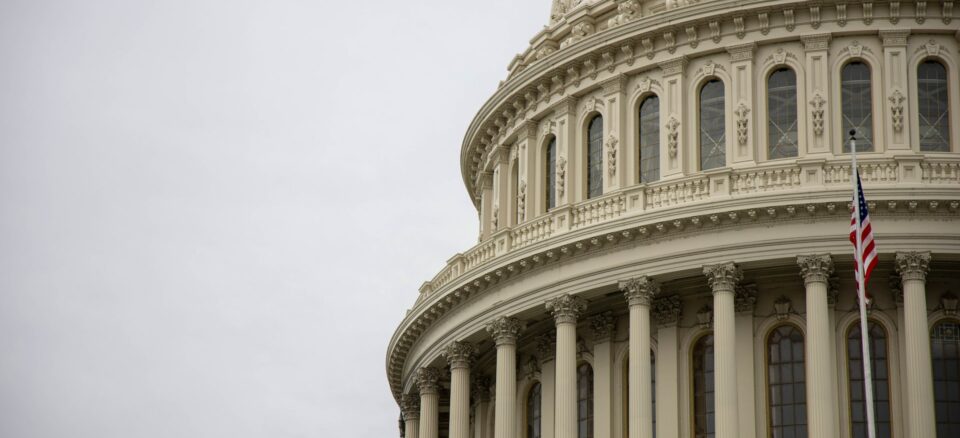 Close-up of U.S. Capitol rotunda.