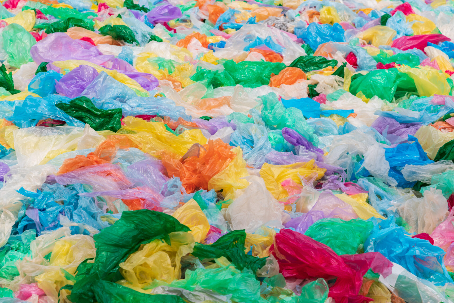 pile of single-use plastic bags