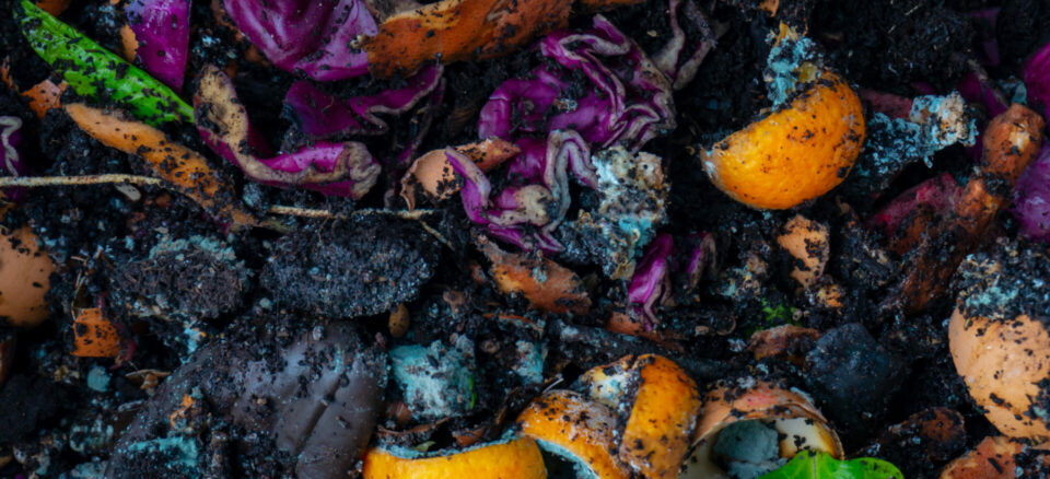 compost with rotting food scraps