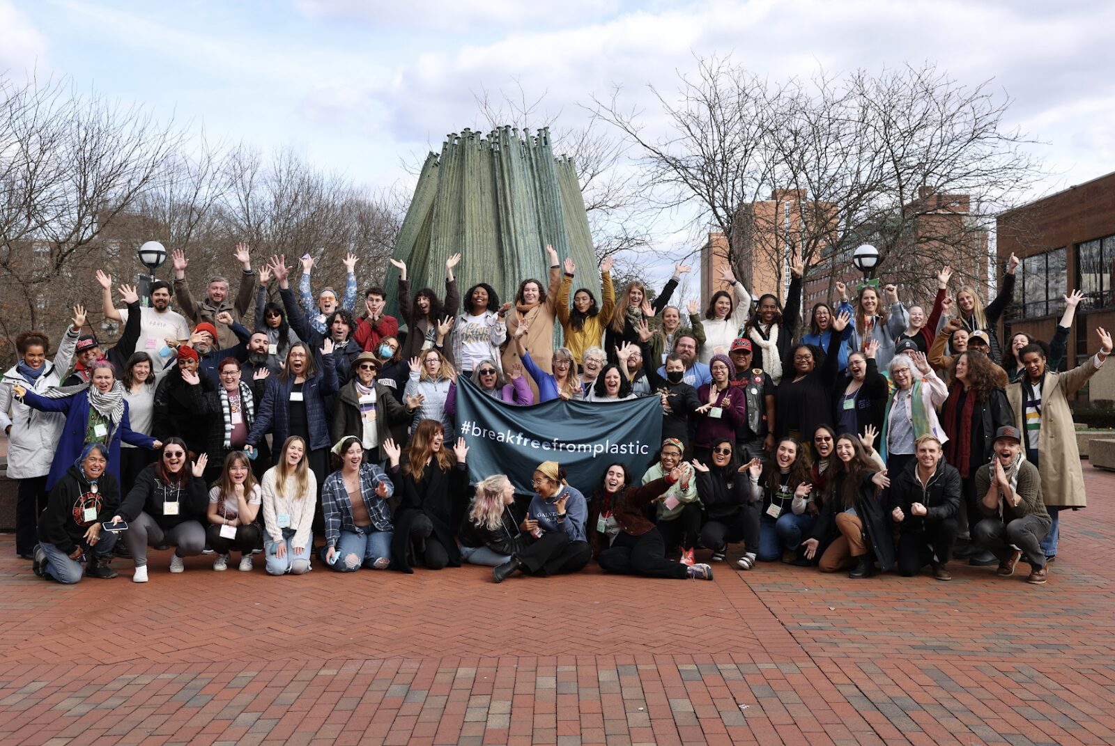 Group of advocates supporting the #breakfreefromplastic movement