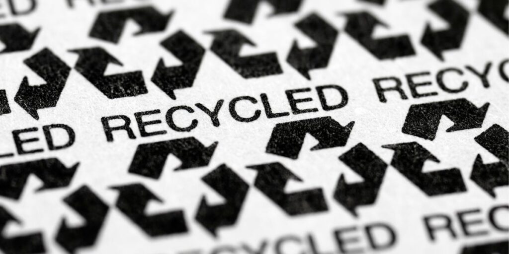 rows of recycling symbol