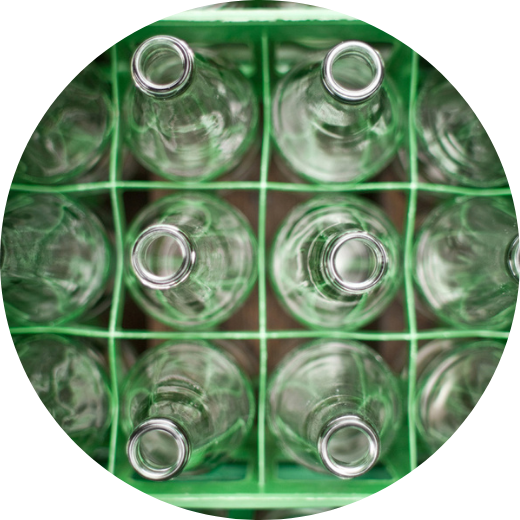 close up of glass bottles in carrying case
