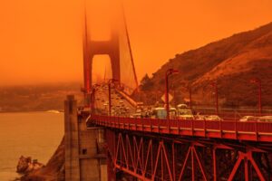 Smoky orange sky in San Francisco from CA fires