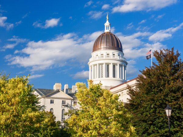 Maine State House representing the state's leadership in Zero Waste policy