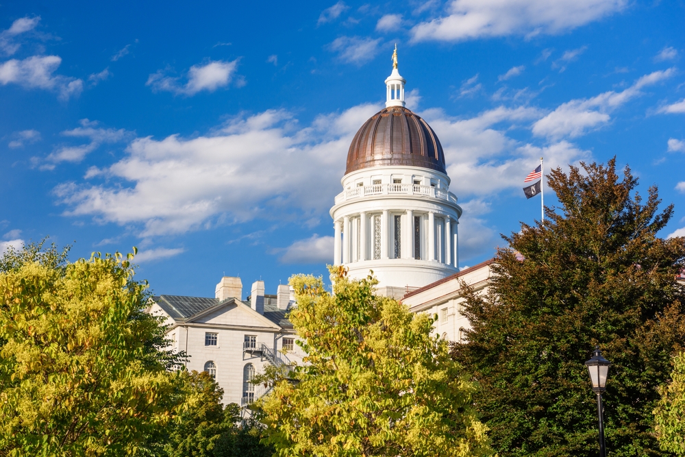 Maine State House representing the state's leadership in Zero Waste policy